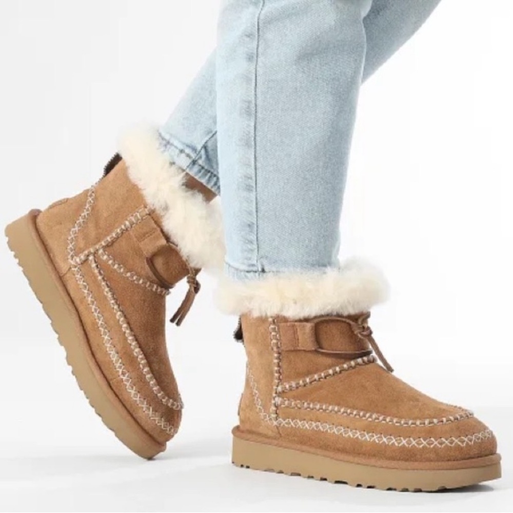 UGG Tan Alpine mini boots size 9